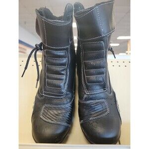 Vega Merge Men’s Motorcycle Boots black Size 11 hook Loop Closure Lace Up